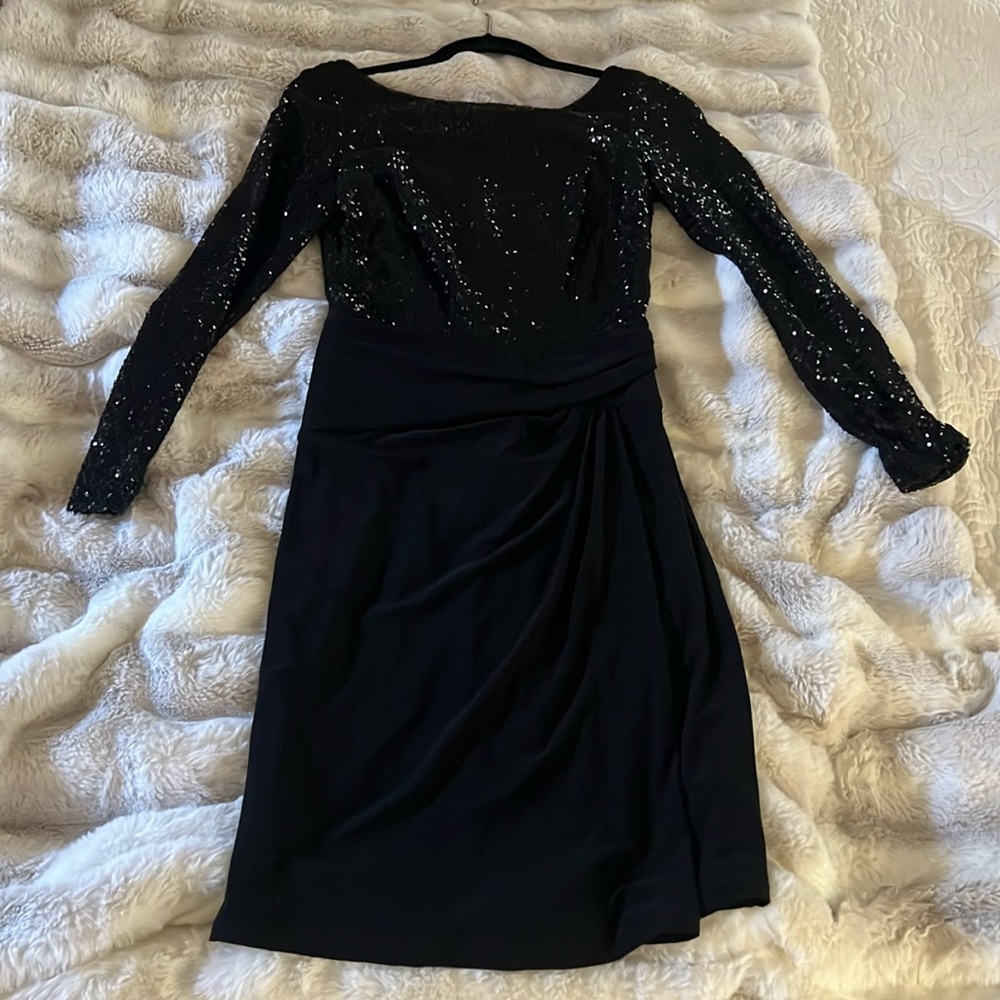 Sequin top black dress , Lauren brand